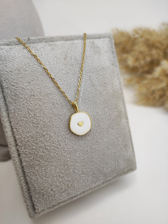 گردنبند میناکاری سفید