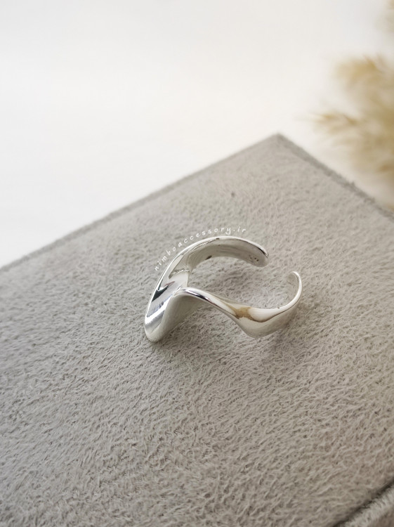 انگشتر مینیمال موج نقره ای