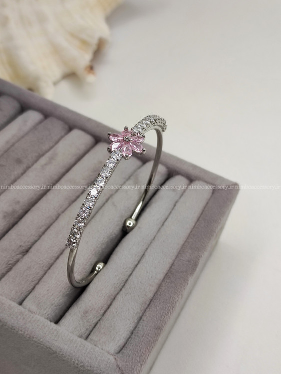 بنگل جواهری گل صورتی