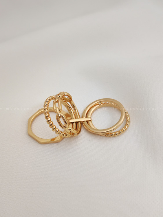 انگشتر طرح طلا پنج ردیفه