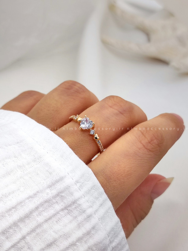 انگشتر نگین قلبی ژوپینگ