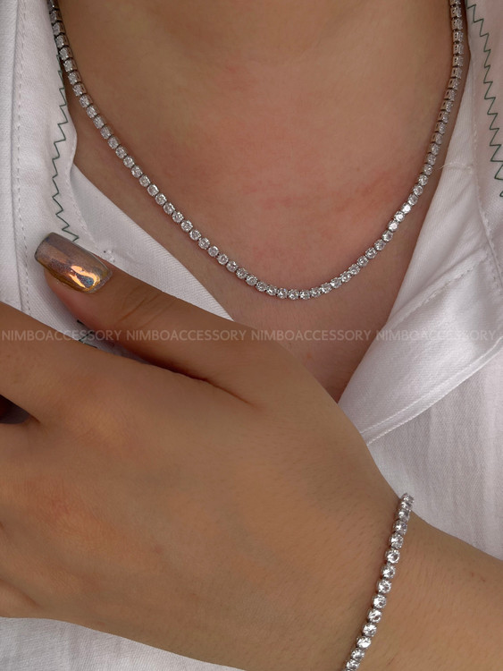 ست دستبند و گردنبند تنیسی