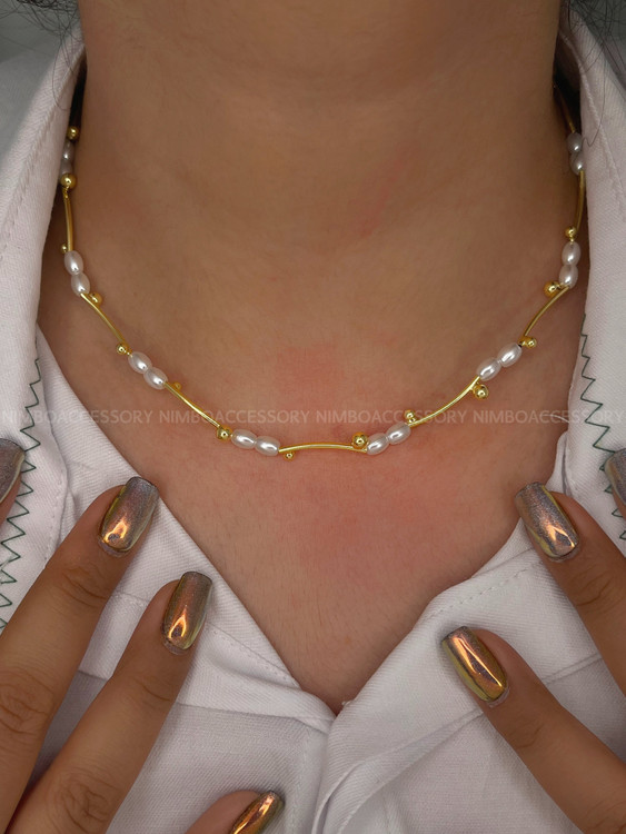 گردنبند استیل مرواریدی