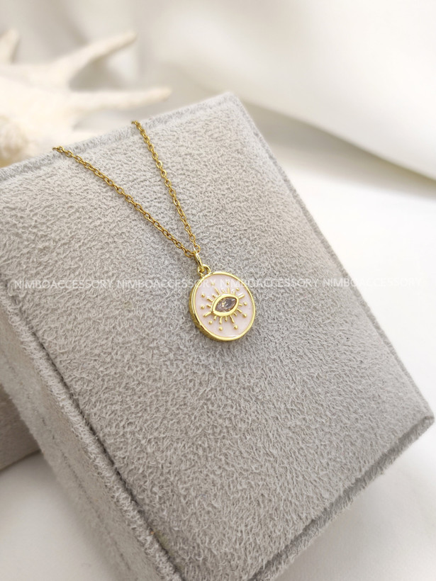 گردنبند استیل رنگ ثابت میناکاری