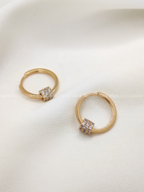 گوشواره حلقه ای نگین دار ژوپینگ