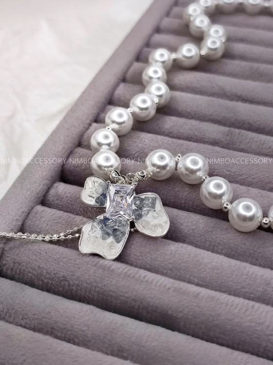 گردنبند مروارید پلاک دار