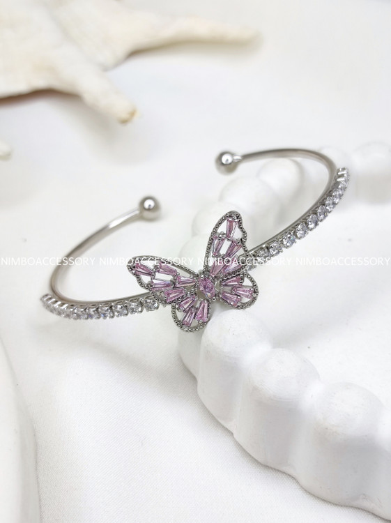 بنگل جواهری پروانه صورتی