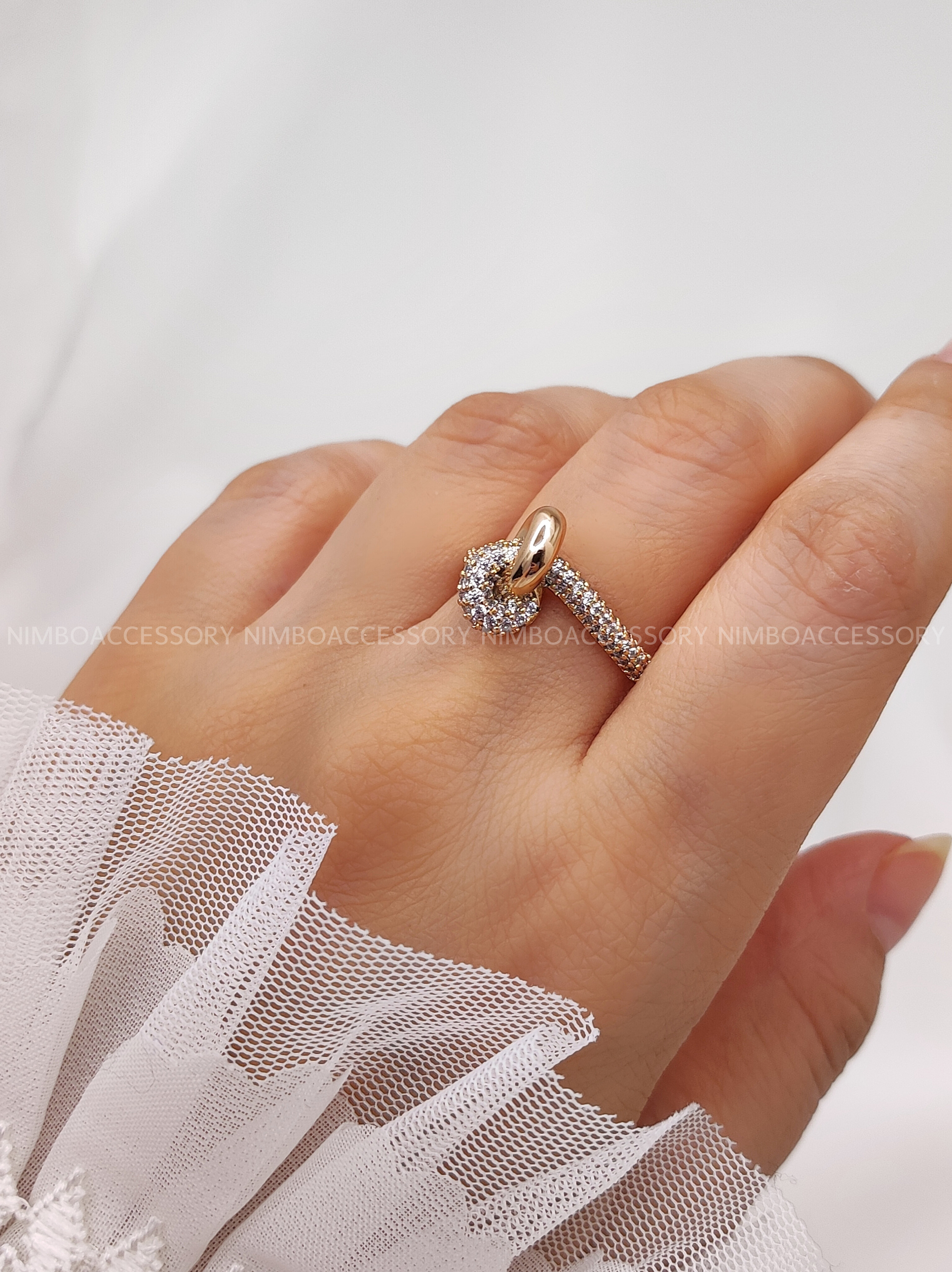 انگشترگره نگین دار ژوپینگ 100
